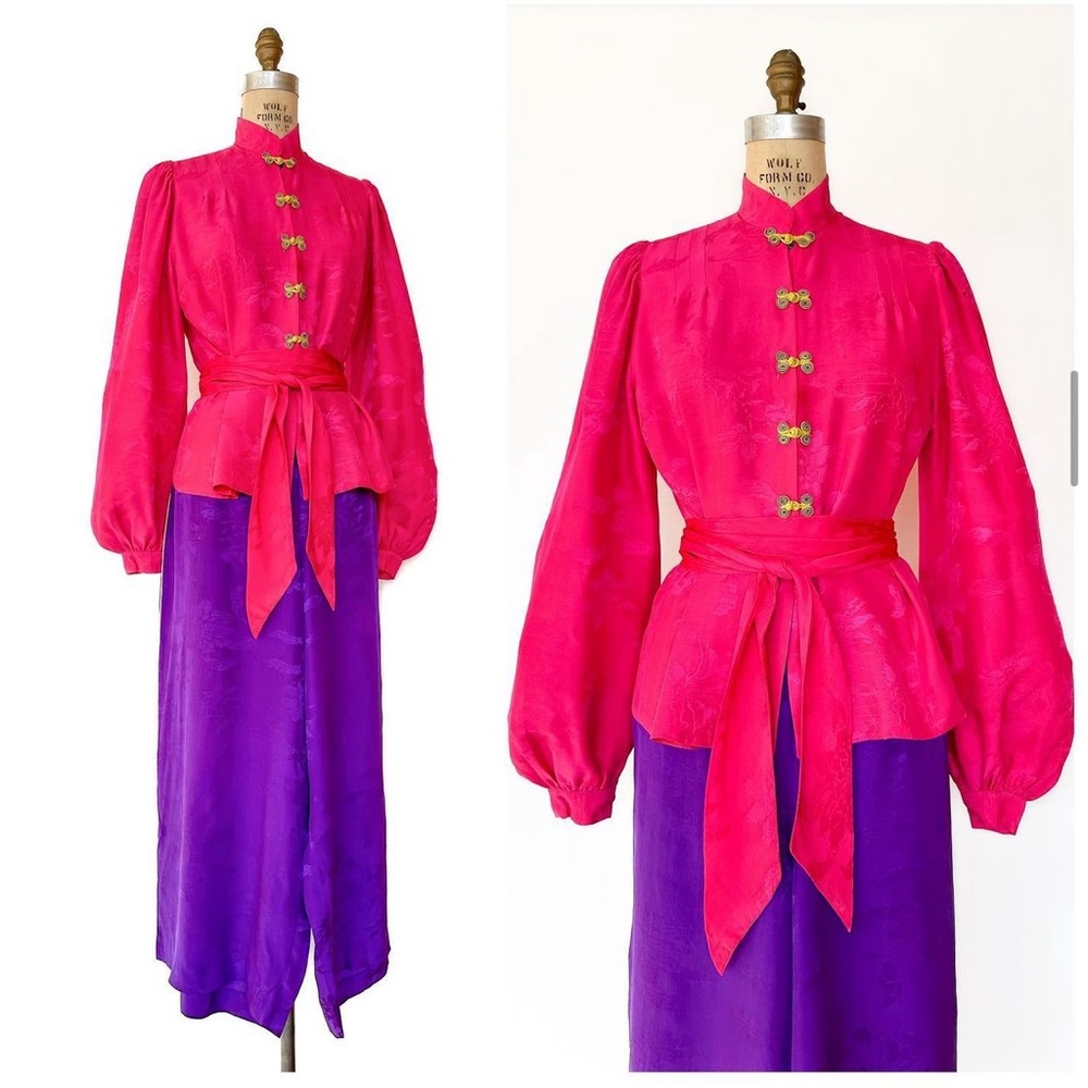 1940s silk pajama 5 piece set from Gump’s San Francisco